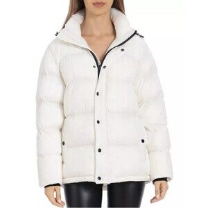 Bagatelle Sport Womens Gorpcore Water Resistant Hood Puffer Jacket White Size XL